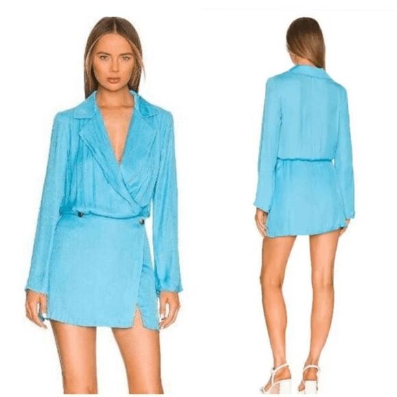 Free People Revolve Simone Dress Parrot Blaze Dress - Blue - Picture 1 of 3